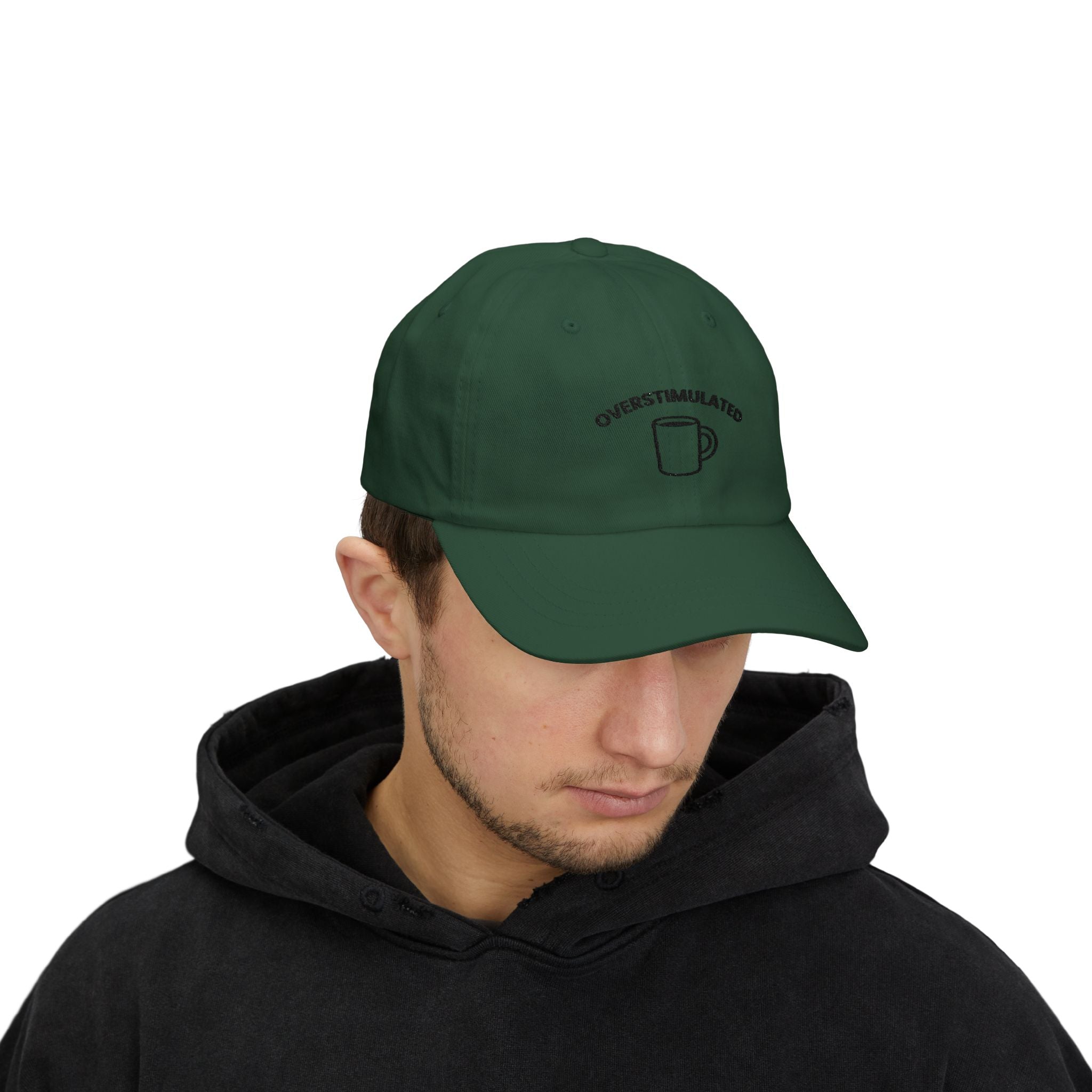 Dad Cap — "Overstimulated" Coffee Mug Embroidered Hat