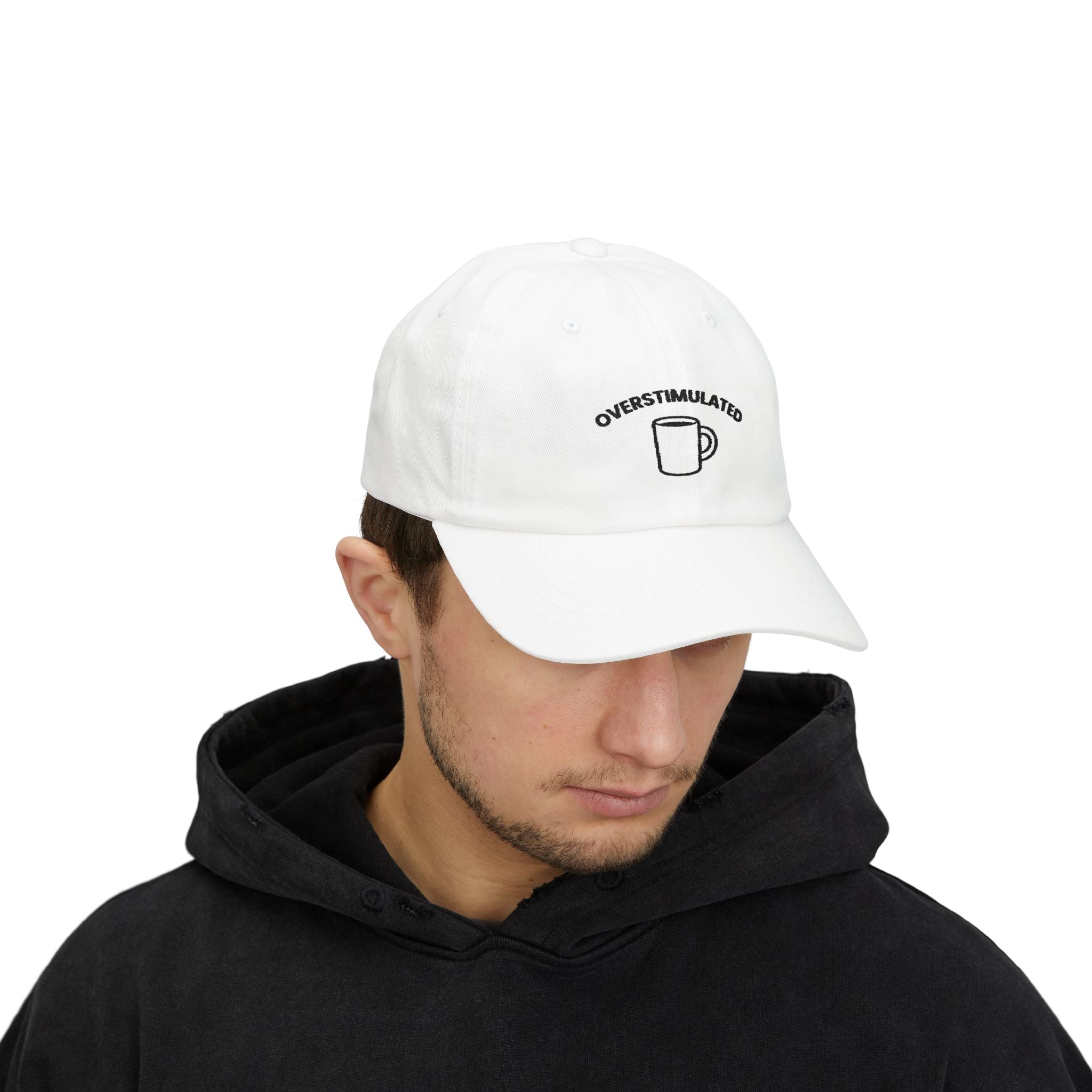 Dad Cap — "Overstimulated" Coffee Mug Embroidered Hat